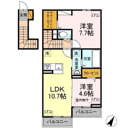 la casa dolce（ﾗ ｶｰｻ ﾄﾞﾙﾁｪ）（203） 間取り図画像