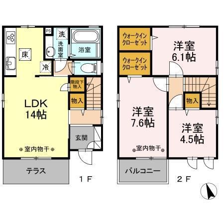 国立富士見台２丁目戸建　B棟（B） 間取り図画像