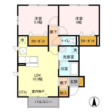 サンルーチェ　A（101） 間取り図画像
