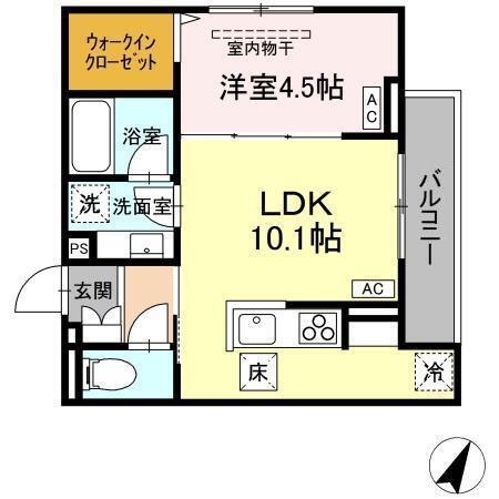Asset-Court立川上砂町5丁目　B棟（101） 間取り図画像