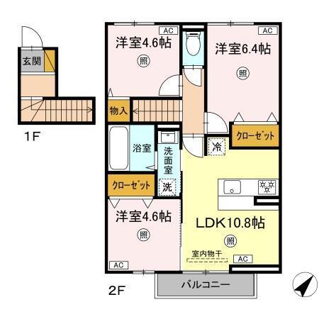 フォレストウッド　A棟（205） 間取り図画像