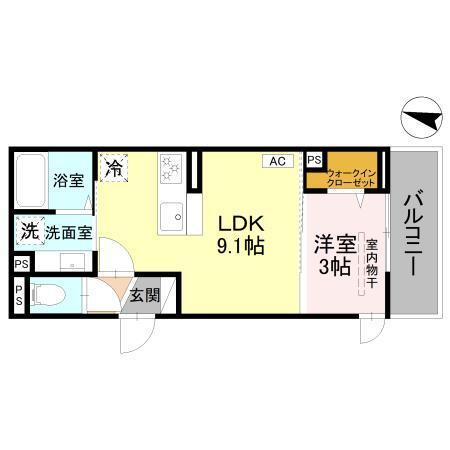 Ｄ−Ｓｅｒｅｎｏ北野（303） 間取り図画像