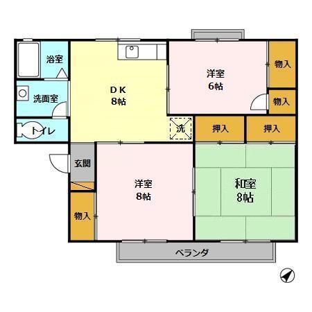 カーサみつわ台　Ｂ（202） 間取り図画像