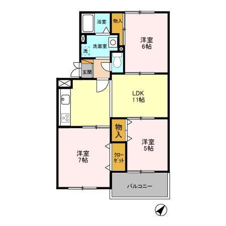 カーサみつわ台　Ａ（203） 間取り図画像