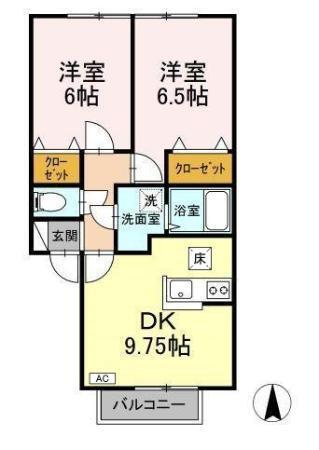 メゾンアプリコット（102） 間取り図画像