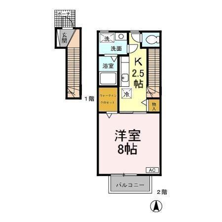 グリフィンドール　Ｃ（202） 間取り図画像