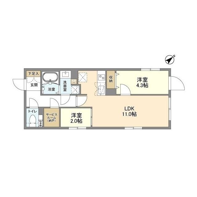 ウェルスクエア洗足（401） 間取り図画像