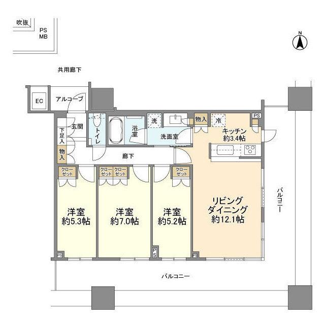 エクラスタワー武蔵小杉（1204） 間取り図画像