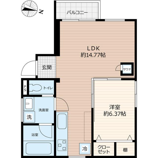 ＳＣＥＮＥ．Ｍｅｇｕｒｏ　Ｓａｕｎａ　Ｒｅｓｉｄｅｎｃｅ（B1F） 間取り図画像