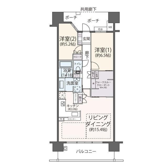ガーデンアリーナ新百合ヶ丘ヒルトップコート壱番館 間取り図画像