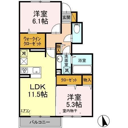 ピースウッド　Ⅰ（106） 間取り図画像