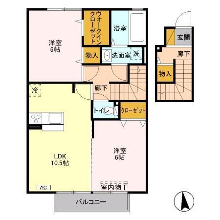 サンモール(川越)　Ｂ（202） 間取り図画像