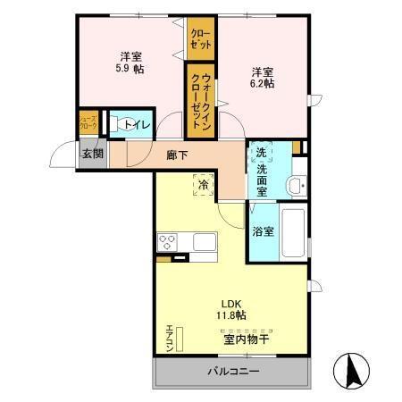 ファミールハイム　A棟（201） 間取り図画像