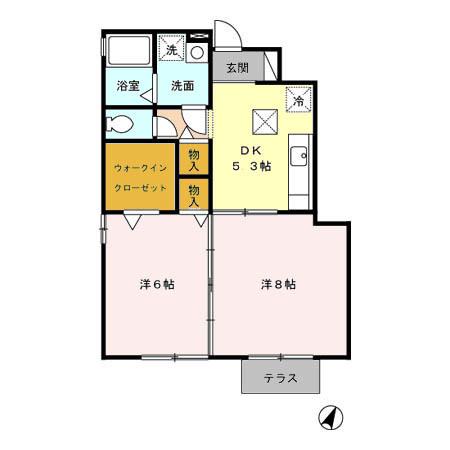 フリューゲルス　Ｂ（102） 間取り図画像