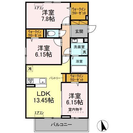 L.シャルル（206） 間取り図画像