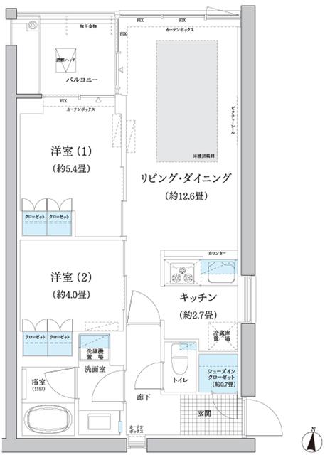 ガーデニエール砧　ＷＥＳＴ（417） 間取り図画像