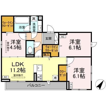 イヴレーア中町（301） 間取り図画像
