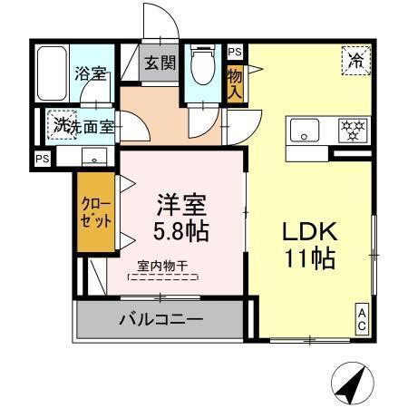 イヴレーア中町（201） 間取り図画像