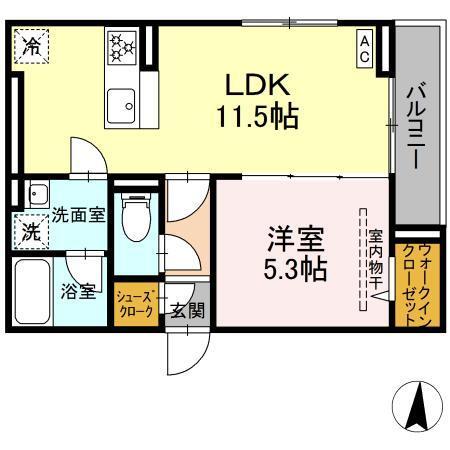 D Paina 登戸Ⅲ（303） 間取り図画像