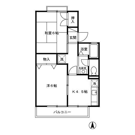 パレス神代　Ａ（102） 間取り図画像