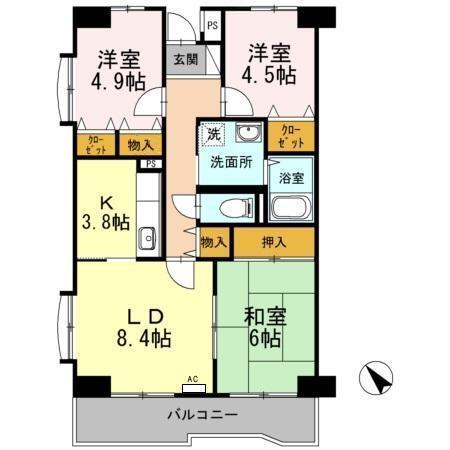 グローリーヒルズⅡ（104） 間取り図画像