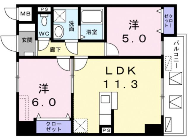 レジデンス桜樺（202） 間取り図画像