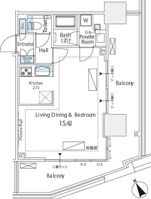 シティタワー新宿（305） 間取り図画像