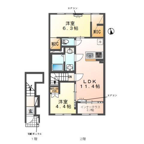 (仮称)我孫子市湖北台新築アパート 間取り図画像