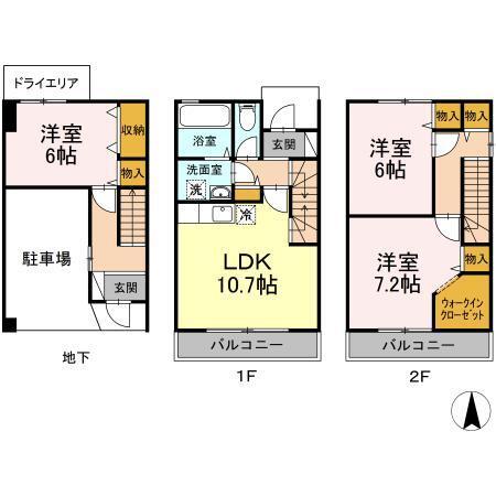 エーデルハイム　ＡＢ（B101） 間取り図画像
