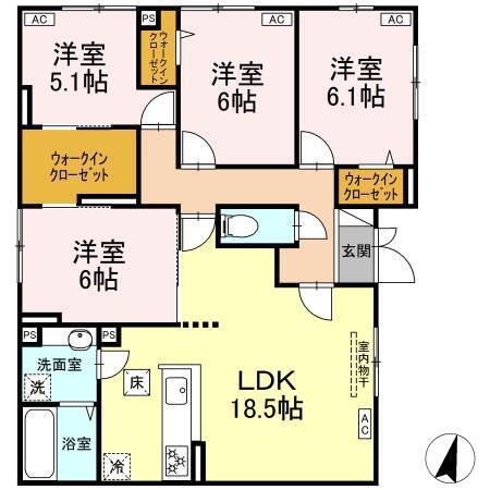 パルボヌール（102） 間取り図画像