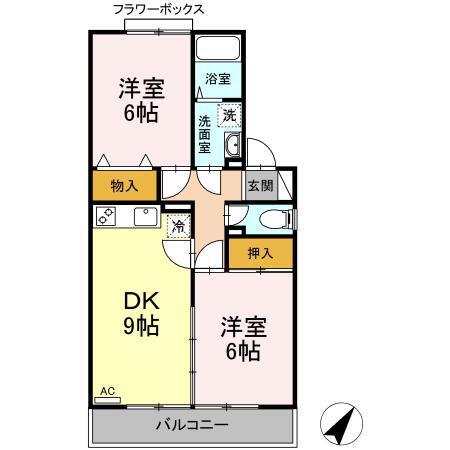 ヒルサイドタウン　ＡＢ（A106） 間取り図画像