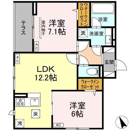 D Paina 宿河原6 Ⅱ（103） 間取り図画像