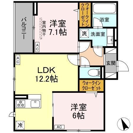 D Paina 宿河原6 Ⅱ（303） 間取り図画像