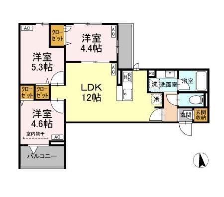 セレスティア岡本（202） 間取り図画像