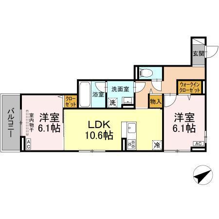 D Paina 生田（303） 間取り図画像