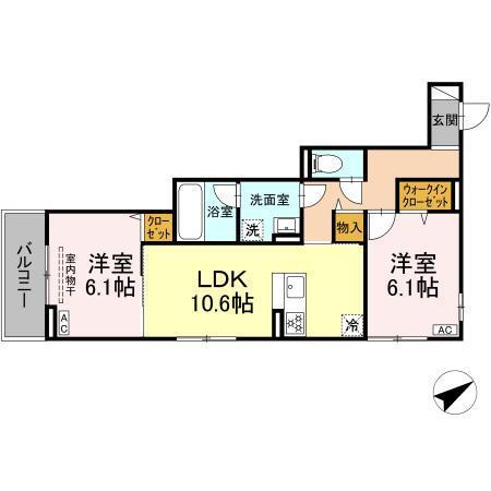 D Paina 生田（203） 間取り図画像
