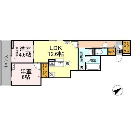 D Paina 生田（102） 間取り図画像