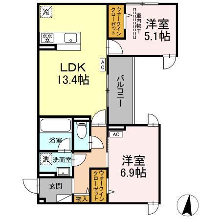 D Paina 子母口Ⅱ（303） 間取り図画像
