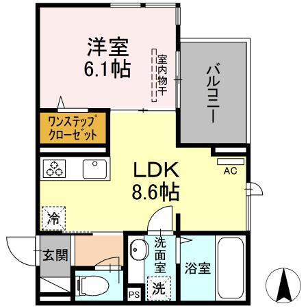 ヒルサイド（205） 間取り図画像