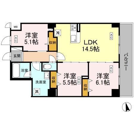 カスタリア西船橋Ⅱ（0506） 間取り図画像