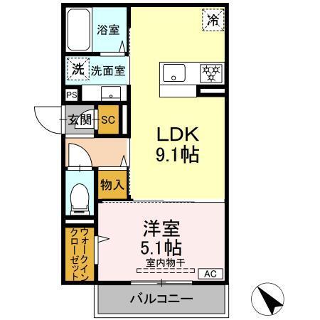 D Paina 千年新町（203） 間取り図画像