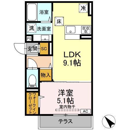 D Paina 千年新町（103） 間取り図画像
