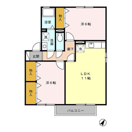 ウール クロッシェ　Ａ/Ｂ/Ｃ（B101） 間取り図画像