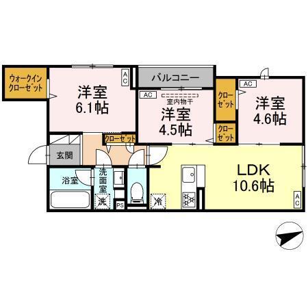 セレスティア一之江（302） 間取り図画像