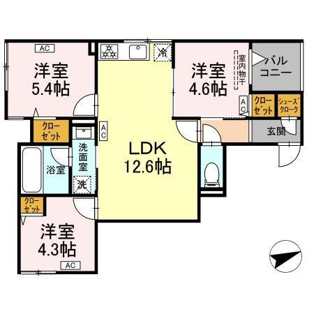 セレスティア一之江（301） 間取り図画像