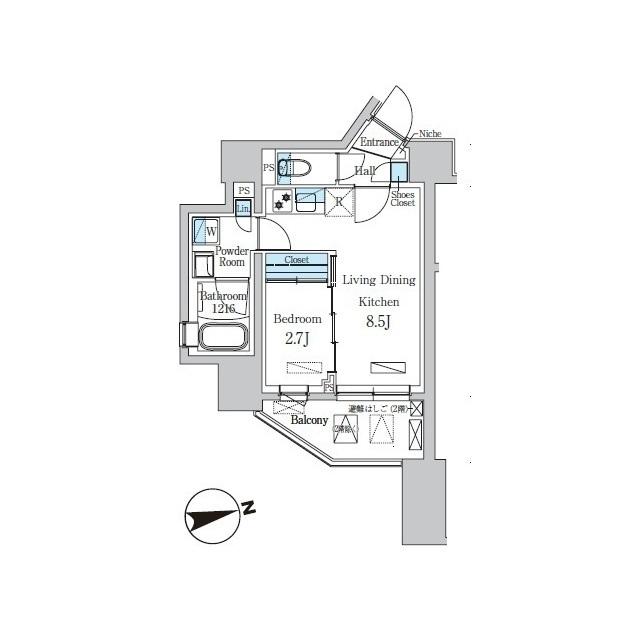 デュオフラッツ池尻大橋ノリス（1201） 間取り図画像