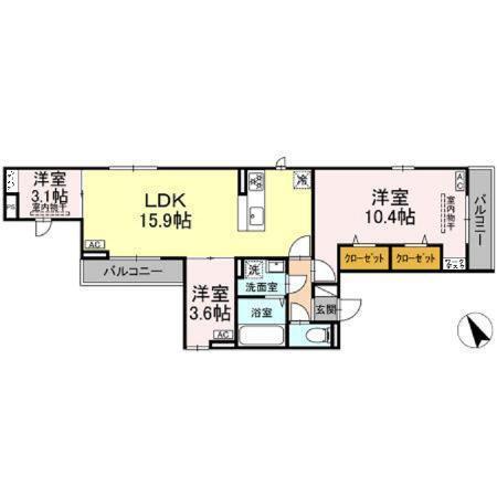 ドムスクレスト森野（302） 間取り図画像