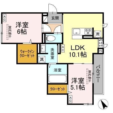ドムスクレスト森野（201） 間取り図画像