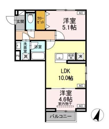 セレスティア中央　Ⅱ（307） 間取り図画像