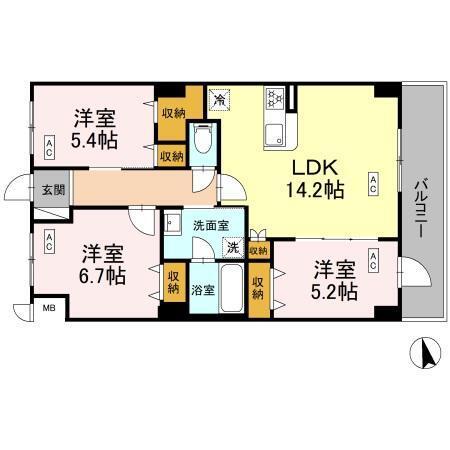 カスタリア西船橋Ⅱ（0505） 間取り図画像
